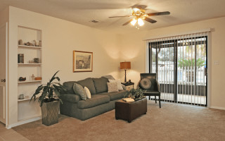 Living room couch ceilingfan slidingdoor - a living room free wallpaper for desktop