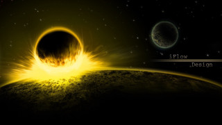 Black hole yellow light space - yellow light free wallpaper