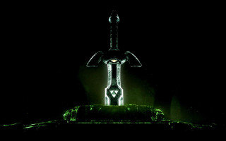 Sword lit green light dark - free ship wallpaper for desktop