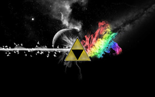 Dark side moon rainbow triangle 3 - abstract illusionism free wallpaper