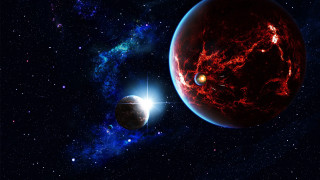 Red planet blue planet stars - the planet free wallpaper