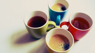 Four tea cups white tabletop - andy warhol free wallpaper for desktop