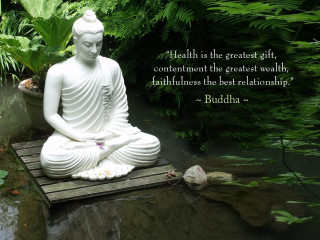 Buddha statue garden quote wooden - bapu free wallpaper