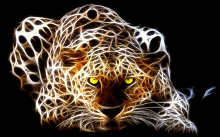 Psychedelic tiger digital painting yellow - psychedelic free wallpaper for desktop