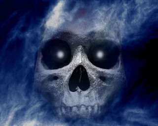 Skull glowing eyes gothic planet - skull free wallpaper