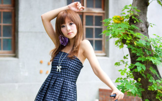 Gothic blue dress bicycle flower - a blue dress holding free wallpaper for desktop