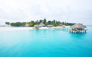 Fathi hassan beach pier lagoon - hut free wallpaper for desktop