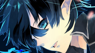 Anime blue eyes black hair - a blue bird free wallpaper