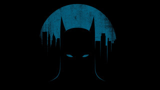 Batman logo city background blue - a batman logo free wallpaper