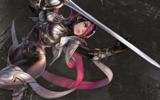 Woman costume sword ribbon armor - global free wallpaper