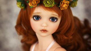 Doll red hair flower crown - a flower crown free wallpaper