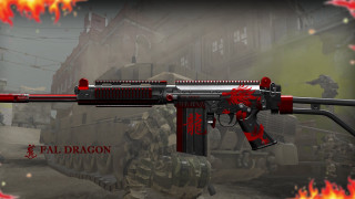 Red black gun flames fall - dragon! free wallpaper