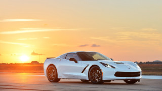 White sports car sunset beach - a white sports car free wallpaper