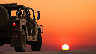 Safari vehicle sunset bird matte - a sunset free wallpaper