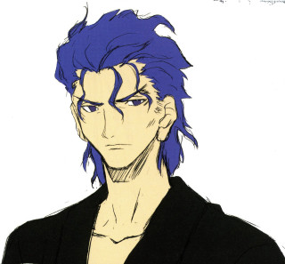 Man blue hair black shirt 2 - a black shirt free wallpaper for tablet