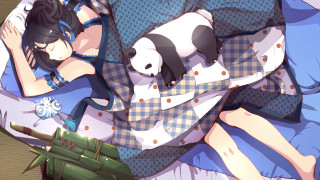 Bed panda furry anime plaid - bed free wallpaper