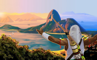 Man bow and arrow mountains - a bow and arrow free wallpaper
