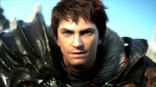 Leather man sword sky buildings - a leather outfit free wallpaper