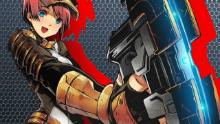 Woman gun pointing red blue - background behind her free wallpaper