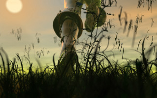 Bamboo forest sunset sky moon - arnold free wallpaper for desktop