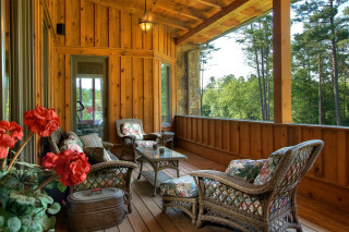 Porch wicker furniture woods window - the house free wallpaper