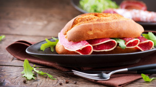 Sandwich meat cheese plate fork - a sandwich free wallpaper