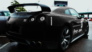 Black sports car rain hood - the hood free wallpaper