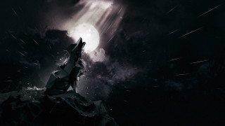 Mountain moonlight night sky clouds - brazier free wallpaper for desktop