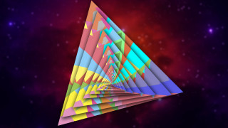 Colorful triangle star psychedelic abstract - a star in the background free wallpaper