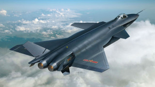 Fighter jet clouds blue sky 3 - matte drawing free wallpaper for desktop