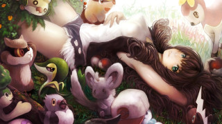 Fantasy pokemon woman animals forest - a forest background free wallpaper
