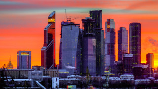 Tokyo skyline dusk red sky - cityscape free wallpaper