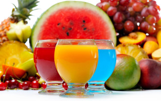 Juice glasses fruit table white 2 - a couple of glasses free wallpaper