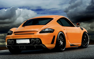 Bright orange sports car cloudy - orange sports car free wallpaper