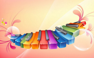 Colorful piano rainbow design pink - surreal design free wallpaper for desktop
