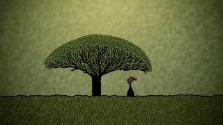 Tree cat vase flowers green - environment free wallpaper
