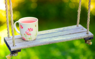 Tea swing garden green bokeh - bright morning free wallpaper