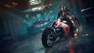 Motorcycle rider cyberpunk planet night - a person riding free wallpaper