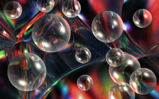 Bubbles colorful background hologram earth - caustic free wallpaper for desktop