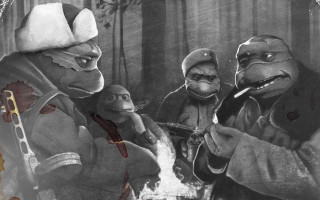 Cartoon characters blood knife harlem - rembrandt style free wallpaper