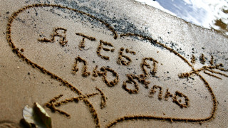 Heart sand beach words ocean - the sand free wallpaper for desktop