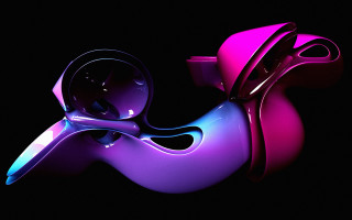 Purple blue sculpture clock generative - sculpture free wallpaper