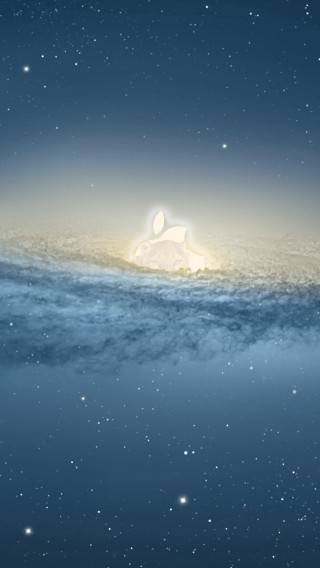 Galaxy apple logo stars background - a computer free wallpaper for mobile