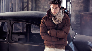 Man car neoclassic scarf muted - a scarf free wallpaper