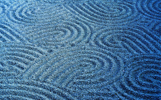 Blue wavy pattern circles spirals - kinetic pointillism free wallpaper