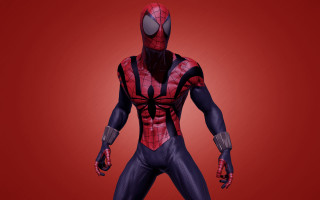 Spiderman muscular red background digital - a red background behind free wallpaper