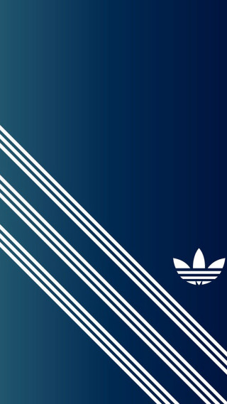 Blue background white stripes adidas - op art free wallpaper for mobile