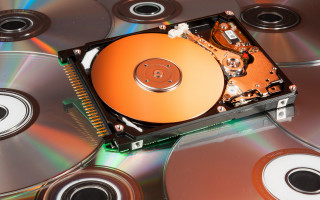 Hard drive discs orange technology - a hard drive free wallpaper