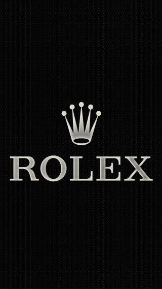 Rolex logo black background crown - typographic free wallpaper for mobile