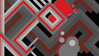Red black abstract circle square - free abstract wallpaper